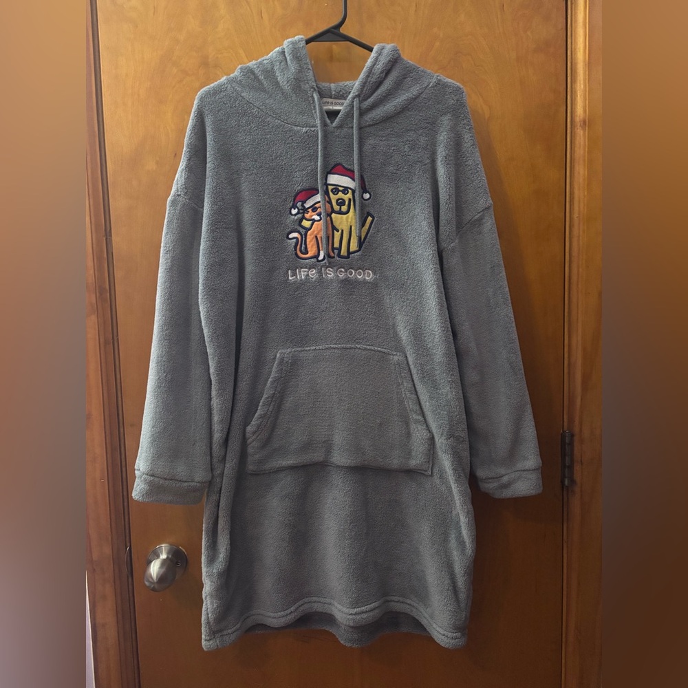 Life is Good Oversized Sleep Hoodie/ Wearable Blanket Size Large
